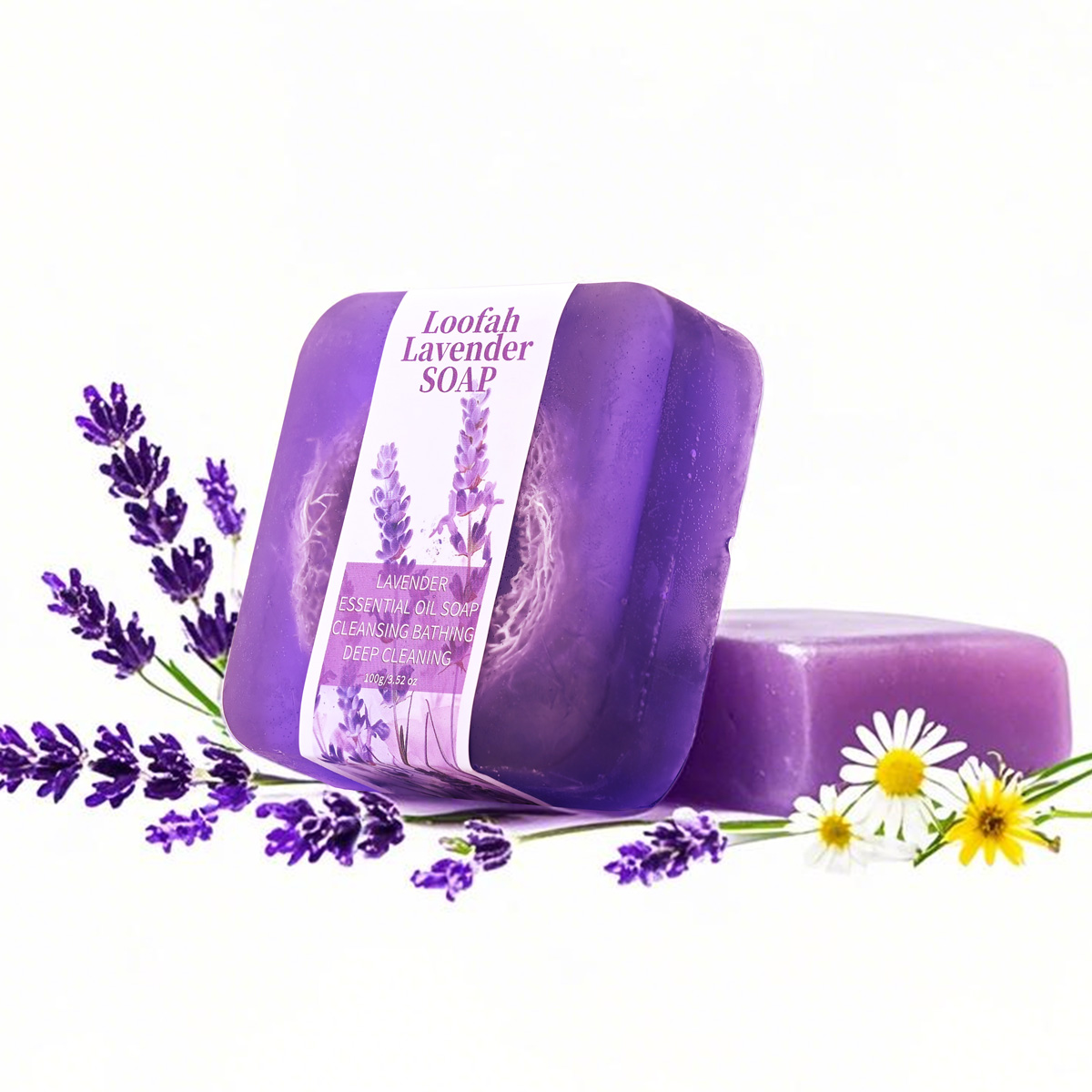 Essential Oil Soap - S+100g Lavender Loofah Essential Oil Soap